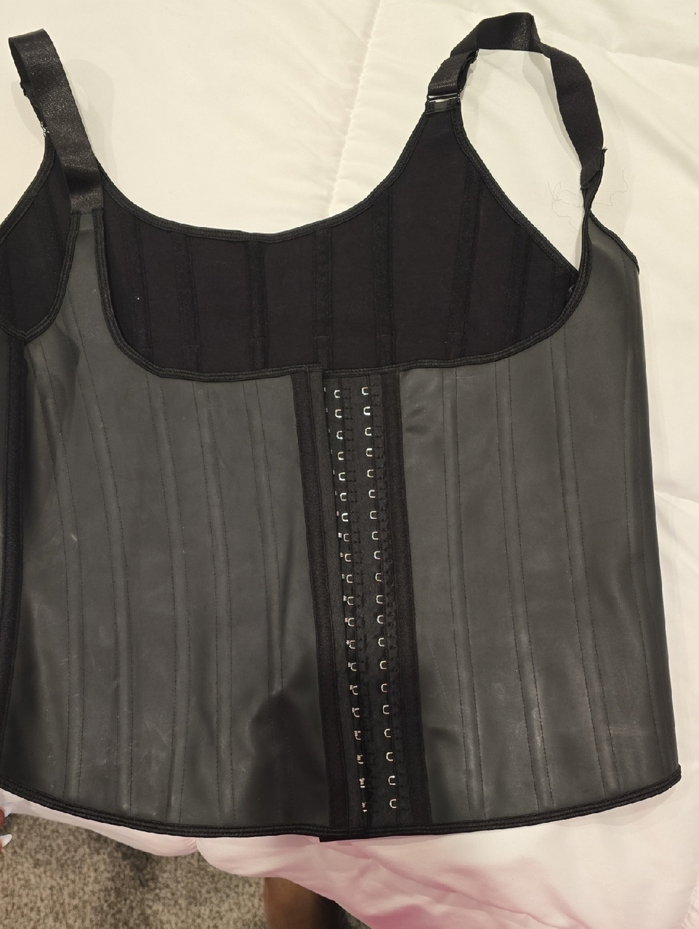 Black Hook-and-Eye Waist Trainer Vest